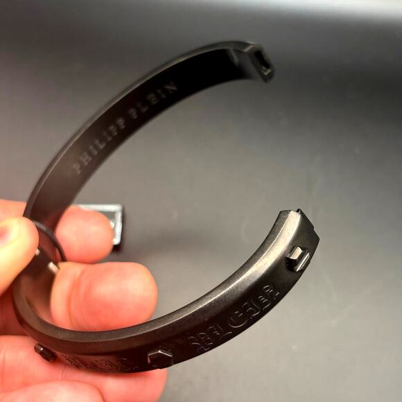 Philipp Plein PJ7AA17BL Mens Black Stainless Steel Hexagon Bracelet NIBWT - Picture 16 of 17